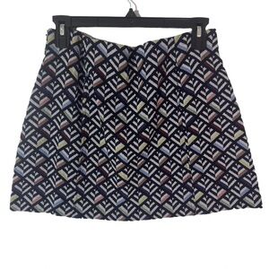Zara Black and White‎ A-Line Geometric Mini Skirt – Size L